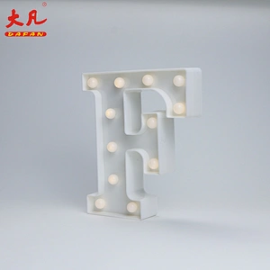 F shape decorative led lights light indoor design lamp room light battery letter light