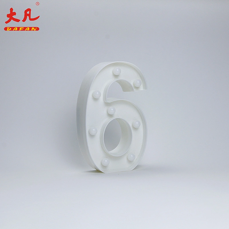 6 LED alphabet lamp plastic letter sign battery operated Led light plastic decoration light for wedding Christmas