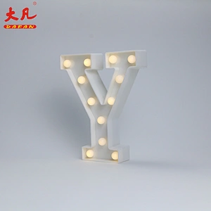 Y led灯电池字母饰品灯装饰灯3d字母标牌亚克力led灯字母