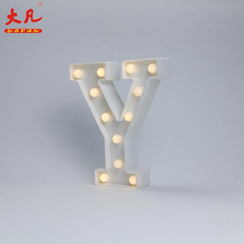 Y led灯电池字母饰品灯装饰灯3d字母标牌亚克力led灯字母
