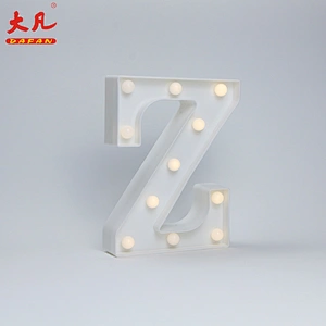 Z battery light ring with letter design plastic bulkhead light word light alphabet lamp