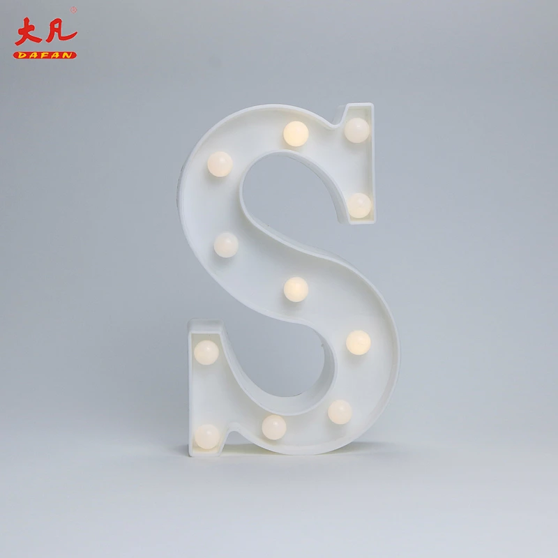S letter ring led home lighting letter box light battery operated light 3d letter sign room light