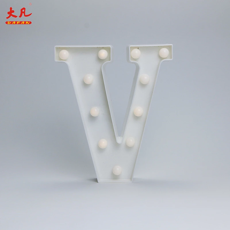 V shape LED letter board battery operated LED light led Christmas lights wedding light party room decorative light