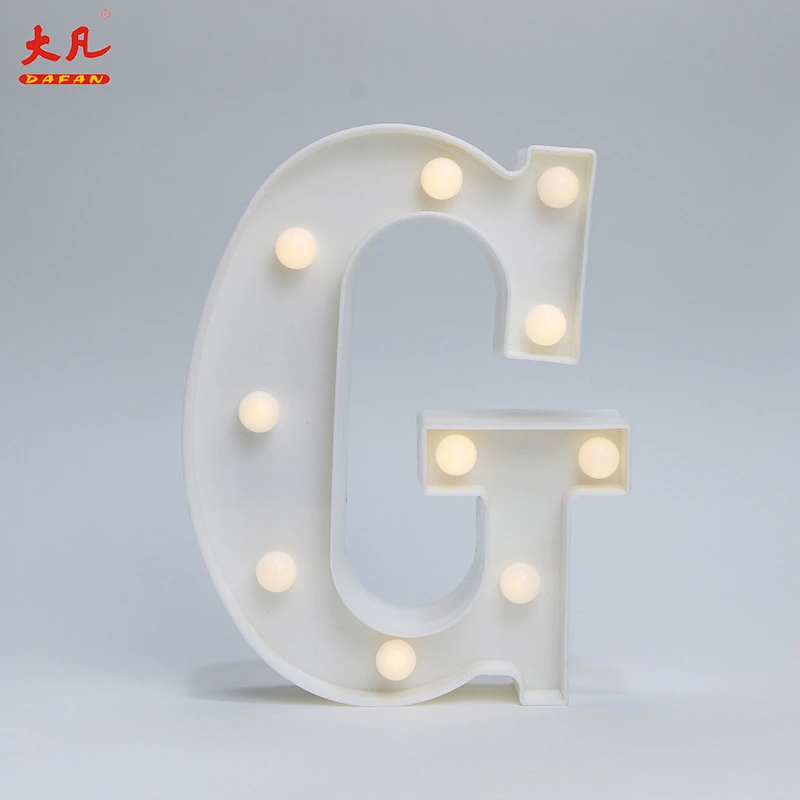G字母环塑料灯箱led装饰灯字母字母电池led灯