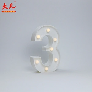 3形状LED字母灯塑料字母灯标志为所有节日，婚礼，党装饰夜灯