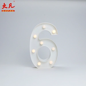 6 LED alphabet lamp plastic letter sign battery operated Led light plastic decoration light for wedding Christmas