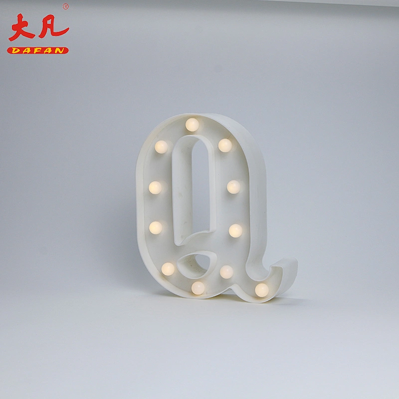 Q letter board light led letters led festival lights Christmas decoration festival light plastic bulkhead light