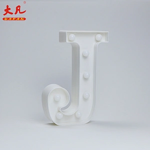 J Christmas led light room light ring with letter design plastic light 3d led letter sign