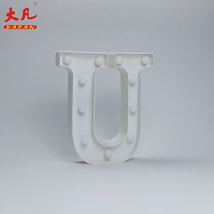 U battery operated light festival decoration led holiday plastic light led light letter