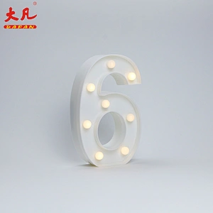 6 LED alphabet lamp plastic letter sign battery operated Led light plastic decoration light for wedding Christmas