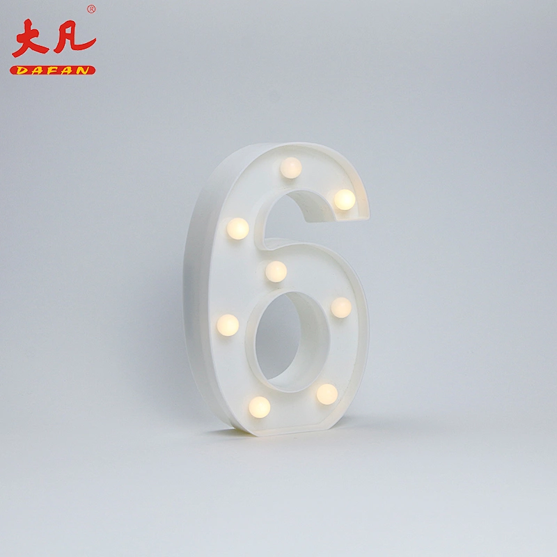 6 LED alphabet lamp plastic letter sign battery operated Led light plastic decoration light for wedding Christmas