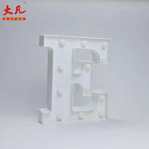 E ring with letter design plastic bulkhead light Christmas decoration 3d letter sign