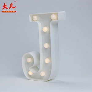 J Christmas led light room light ring with letter design plastic light 3d led letter sign