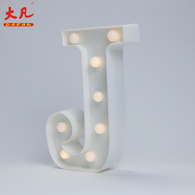 J Christmas led light room light ring with letter design plastic light 3d led letter sign