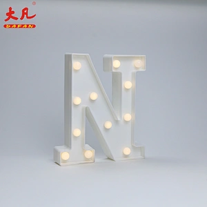 N holiday light lighting wedding high grade word sign 3d light box letter sign alphabet lamp plastic letter light led