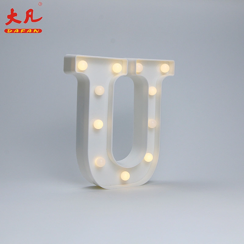 U battery operated light festival decoration led holiday plastic light led light letter