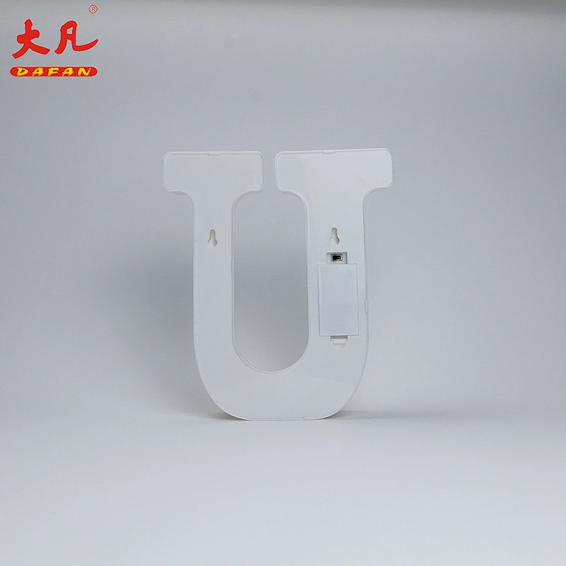 U battery operated light festival decoration led holiday plastic light led light letter