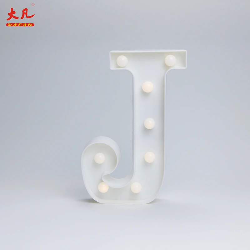 J Christmas led light room light ring with letter design plastic light 3d led letter sign