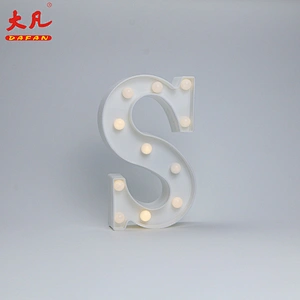 S letter ring led home lighting letter box light battery operated light 3d letter sign room light