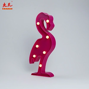 most popular flamingo indoor lamp table decoration marquee letter light plastic light 3d led letter sign