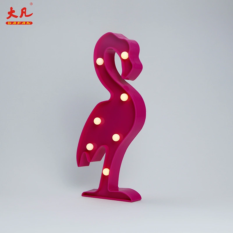 most popular flamingo indoor lamp table decoration marquee letter light plastic light 3d led letter sign
