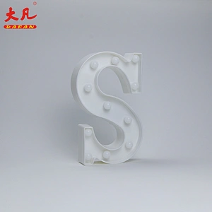 S letter ring led home lighting letter box light battery operated light 3d letter sign room light
