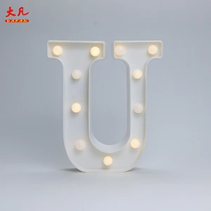 U battery operated light festival decoration led holiday plastic light led light letter