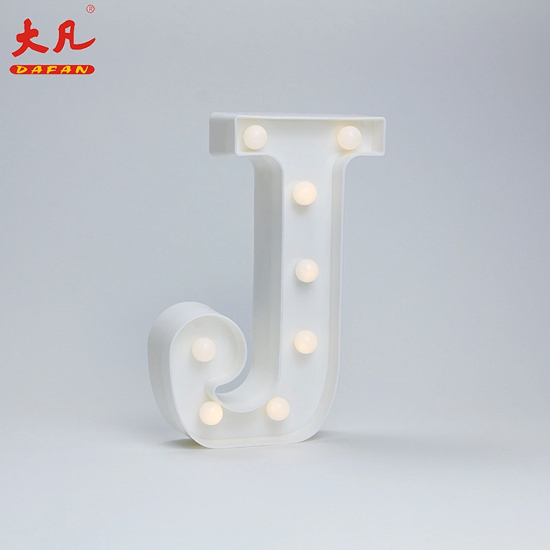 J Christmas led light room light ring with letter design plastic light 3d led letter sign