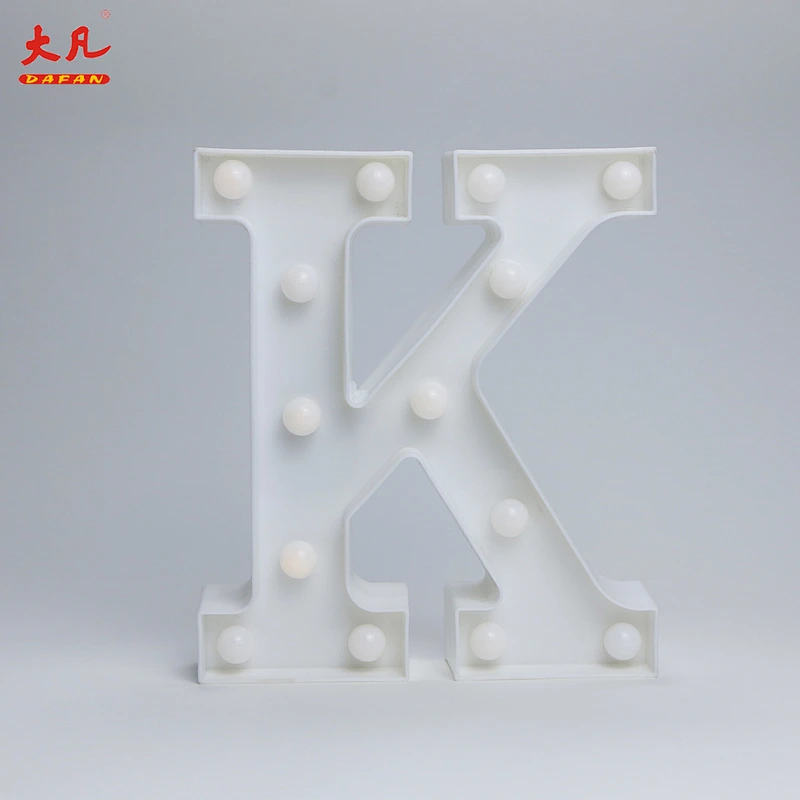 K table decoration led home lighting battery led light alphabet letters word light