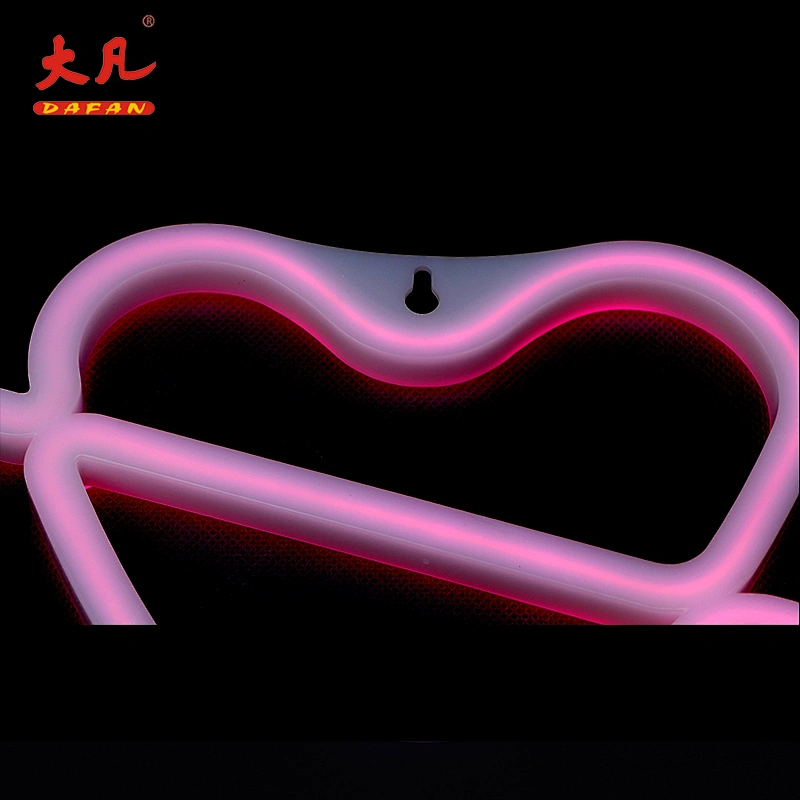霓虹灯标志中国心脏形状usb电池圣诞节节日装饰婚礼广告霓虹灯