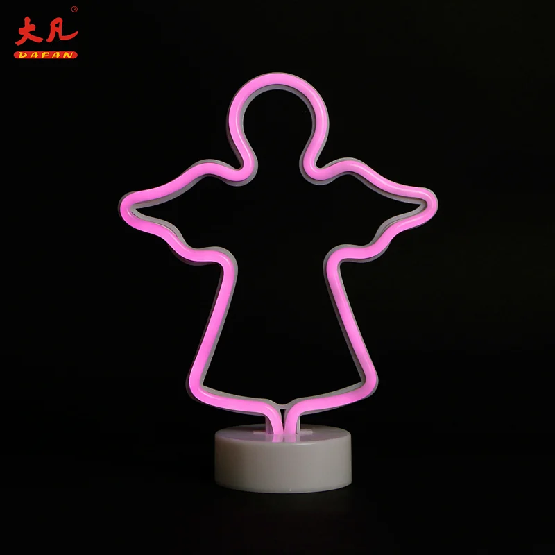 天使造型led灯室灯台led电池供电灯usb霓虹灯