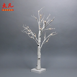 60cm usb battery Christmas decoration light tree white birch lantern illuminant tree lamp waterproof outdoor tree light