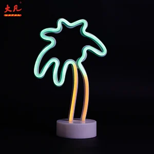 best sell Christmas new coconut tree lamp battery led neon light decoration USB lamp neon table light indoor