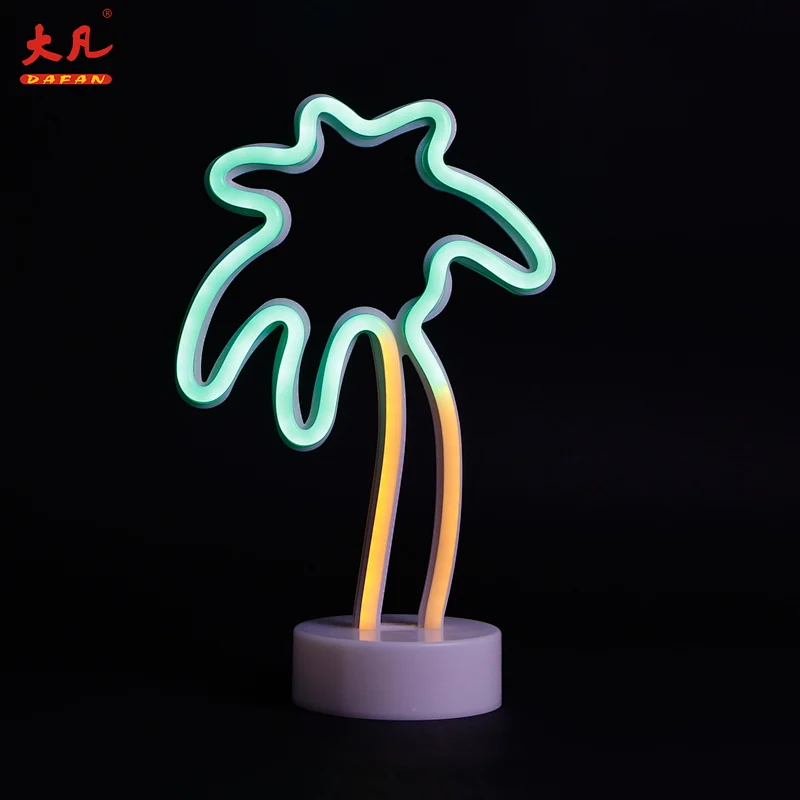 best sell Christmas new coconut tree lamp battery led neon light decoration USB lamp neon table light indoor