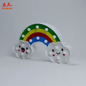 Rainbow acrylic letter beads acrylic sign battery light Christmas decoration cheap table lamp