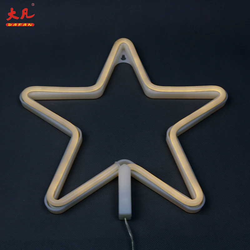 hot sell star decoration light neon sign light usb&battery powered led neon rope light
