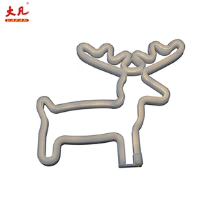 Wholesale battery operated standing night led neon deer light for room decoration double sided outdoor led open sign