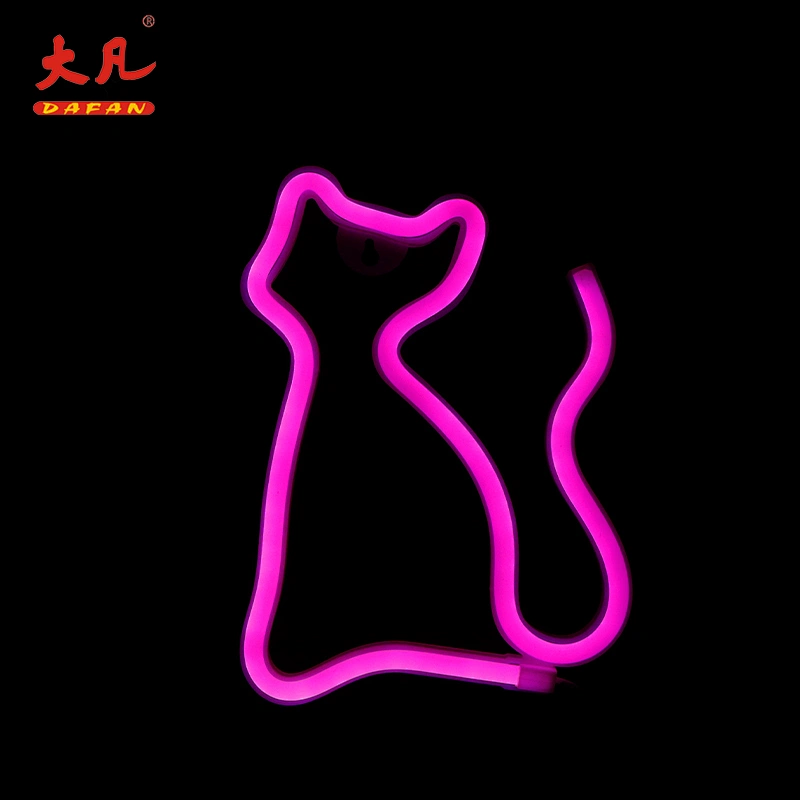 猫形霓虹灯装饰圣诞灯usb电池霓虹灯招牌家居照明