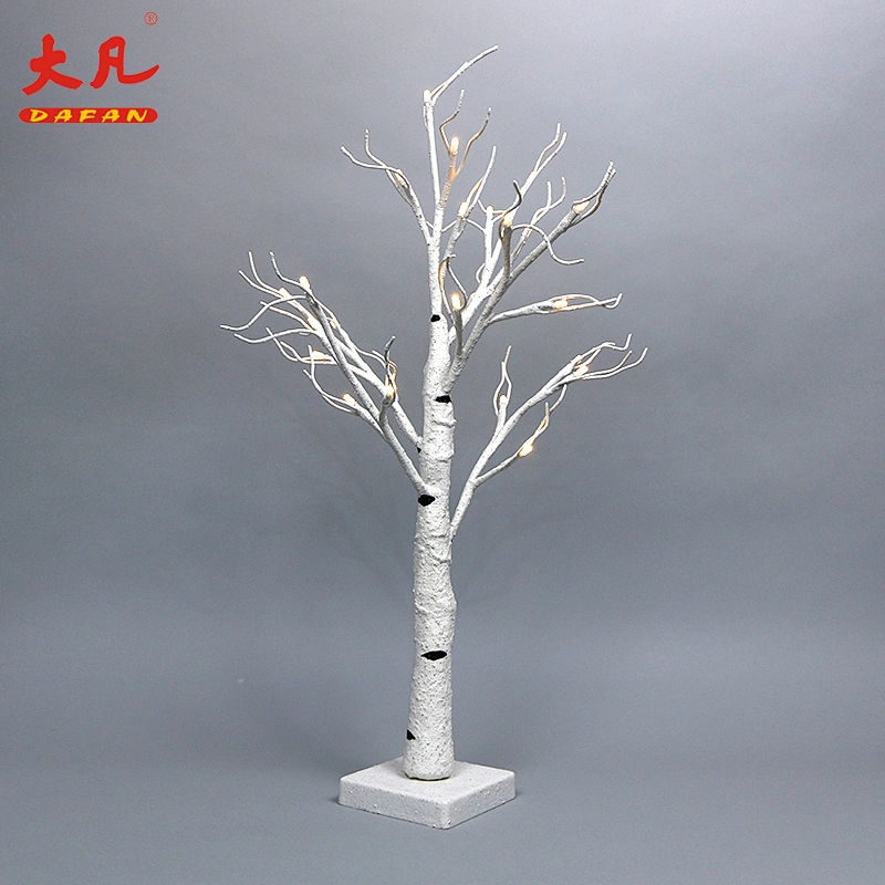 60cm usb battery Christmas decoration light tree white birch lantern illuminant tree lamp waterproof outdoor tree light