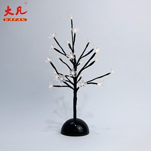 led battery operated light up plastic decorative artificial cherry blossom bonsai lighting flower tree light