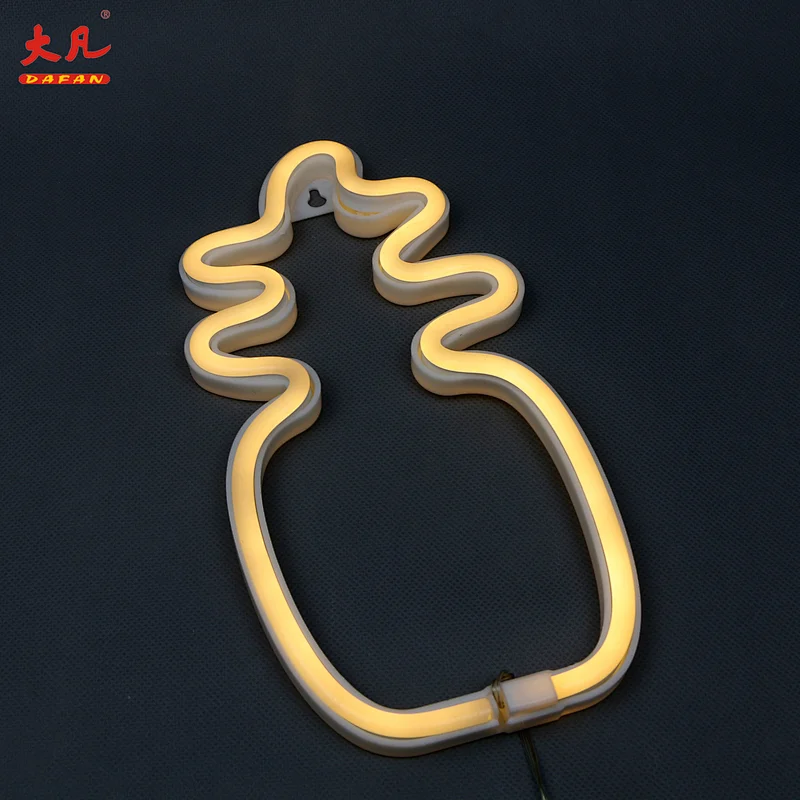 菠萝圣诞节暖光霓虹柔软绳索光婚礼节日装饰霓虹灯