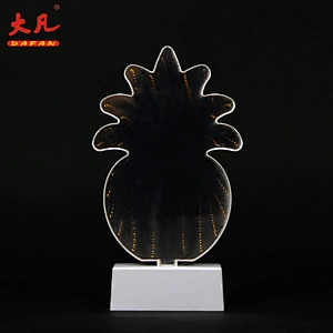 3D pineapple mirror animal shape led decorative children night tunnel lamp usb & battery infinity party light