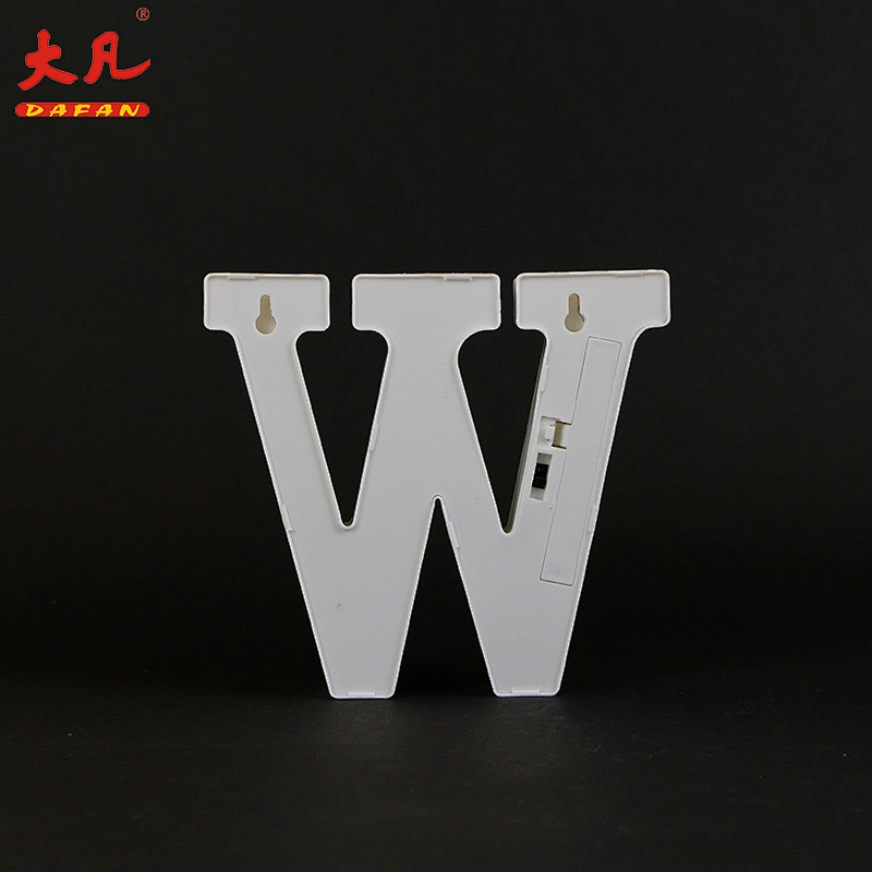 W shape custom bedroom relaxing decorative capital letter warm white LED letter table night light