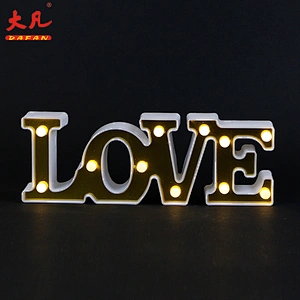 love shape 3d led alphabet letter plastic marquee battery lighting led