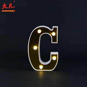 high quality decoration indoor lamp led battery plastic light letter