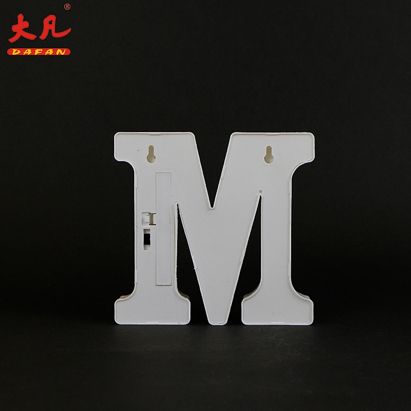 M shape word plastic light wedding lighting led factory price golden cheap table lamp
