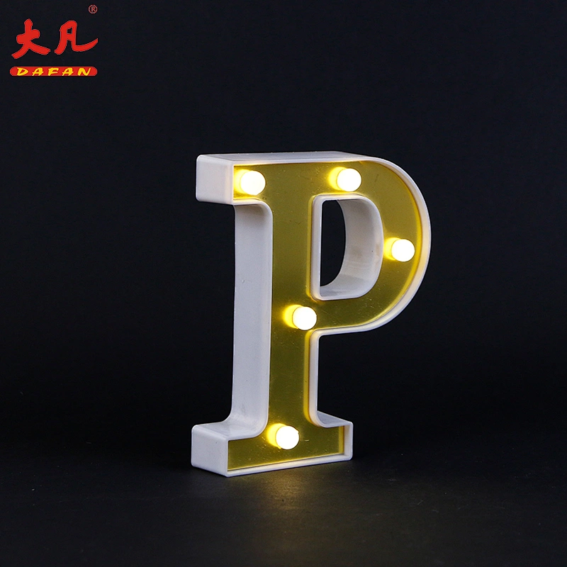low MOQ 3D letter jewelry sign custom pvc letter sign P shape word light