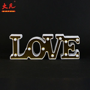 love shape 3d led alphabet letter plastic marquee battery lighting led