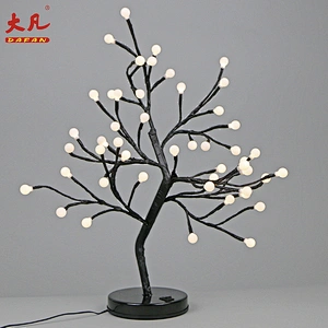 50cm plastic LED crystal ball light room led birch tree light artificial simulate flower bulb lights