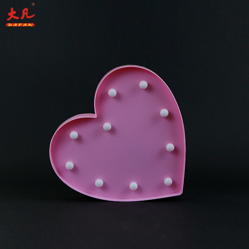 love shape led battery plastic decoration marquee light letters 3d alphabet lamp